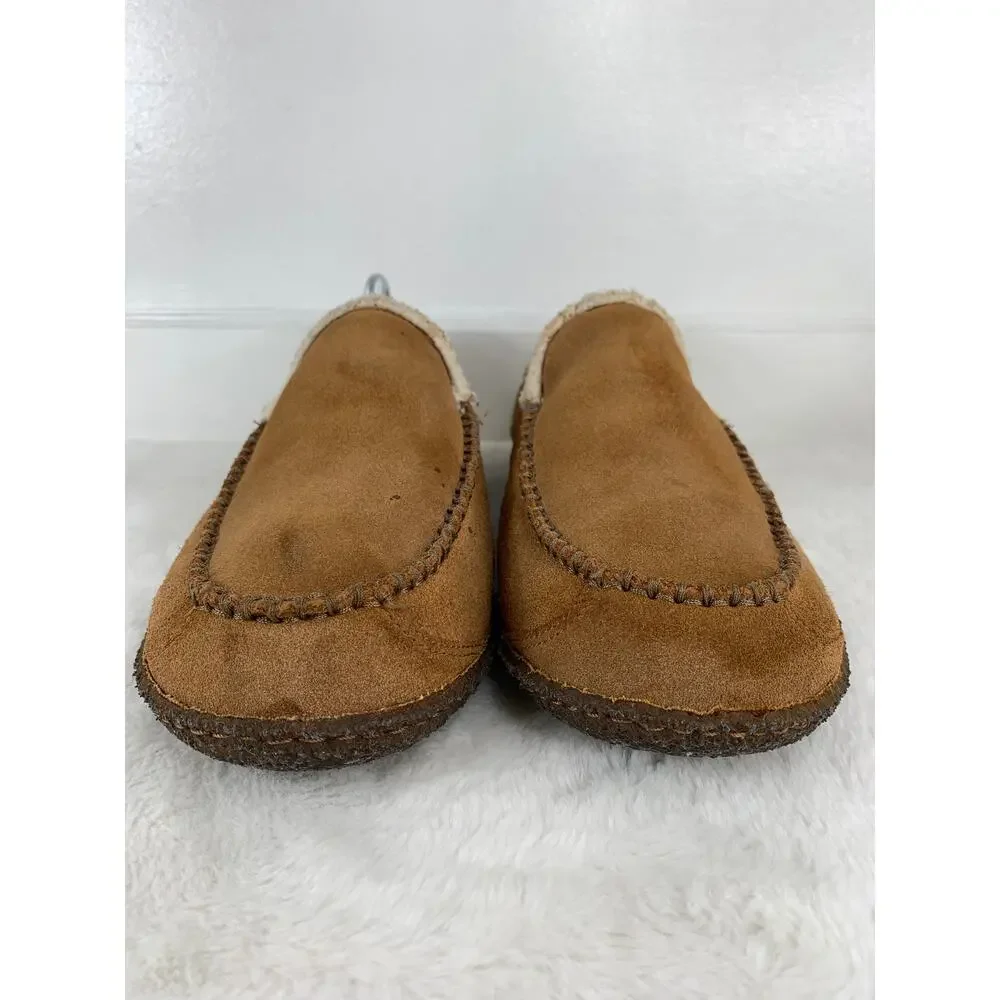 Columbia Men's YM5241-287 Brown Shearling Suede Slippers Size 10